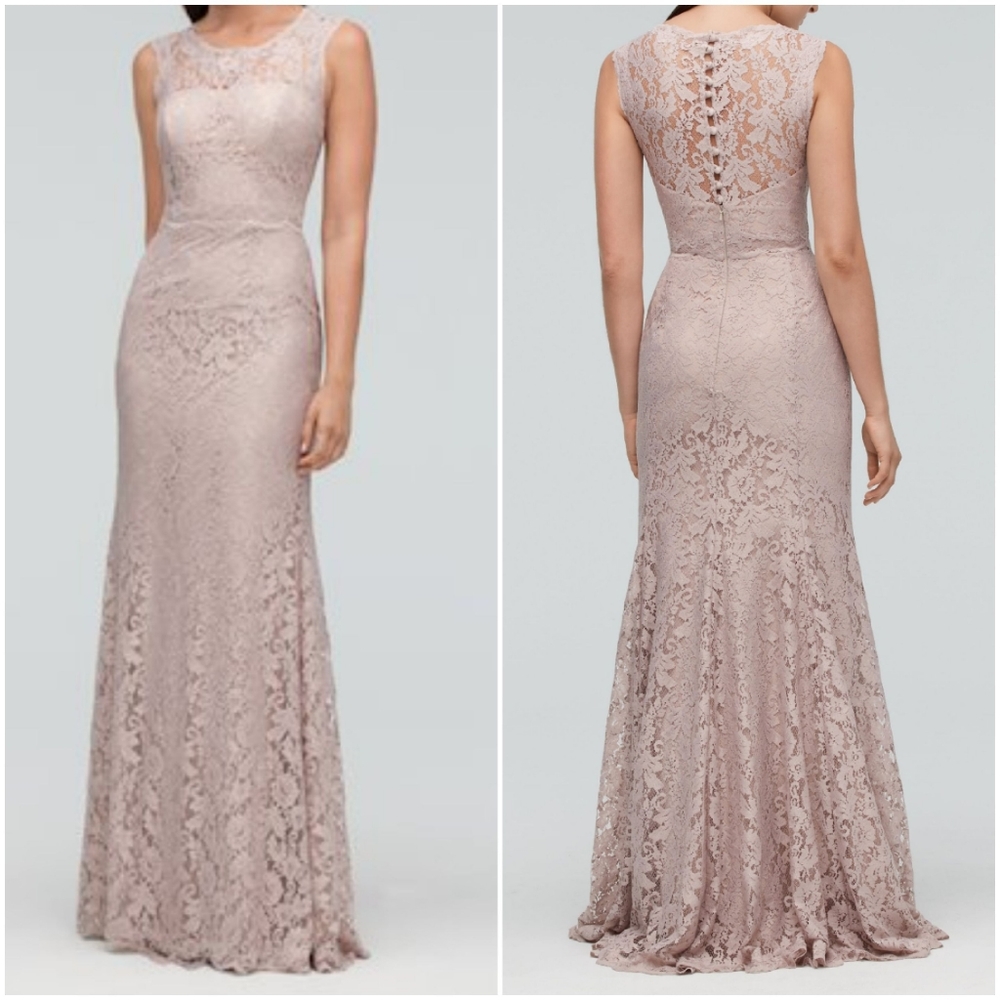 Watters & Watters Blush 9253 allover lace gown